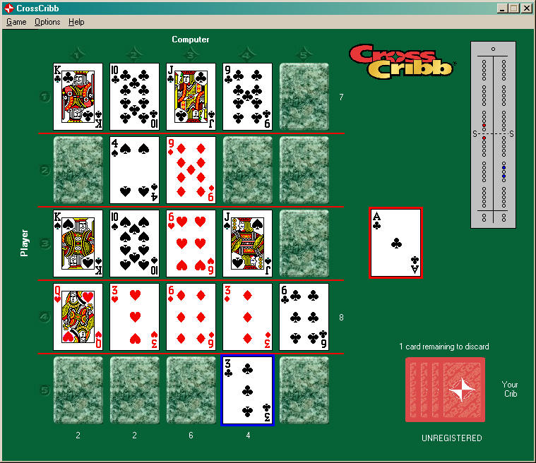 Cross Cribb Card Game of Strategy Luck Twist on Cribbage by